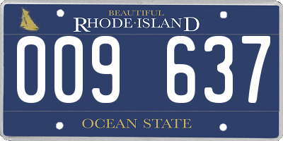 RI license plate 009637