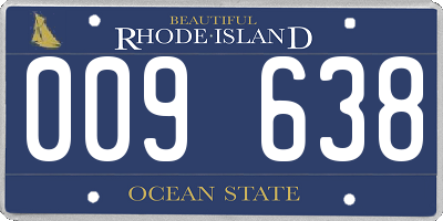 RI license plate 009638