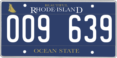 RI license plate 009639