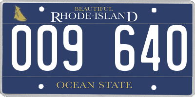 RI license plate 009640