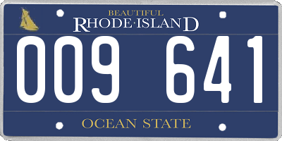 RI license plate 009641