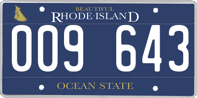 RI license plate 009643