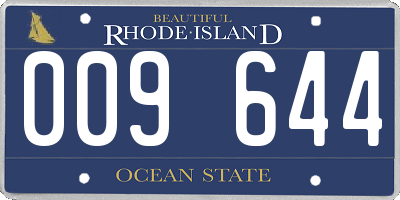 RI license plate 009644