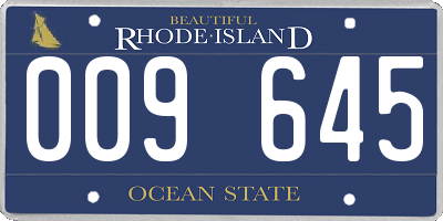 RI license plate 009645