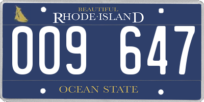 RI license plate 009647