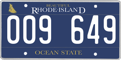 RI license plate 009649