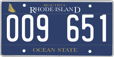 RI license plate 009651