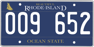 RI license plate 009652