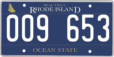 RI license plate 009653