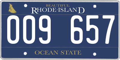 RI license plate 009657