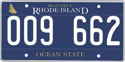 RI license plate 009662