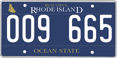 RI license plate 009665