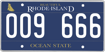 RI license plate 009666