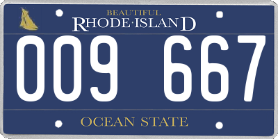 RI license plate 009667