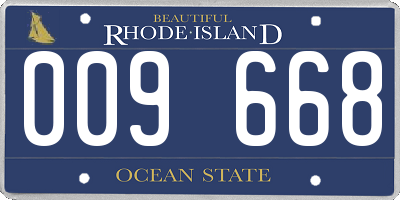 RI license plate 009668