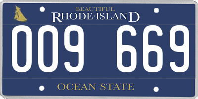 RI license plate 009669