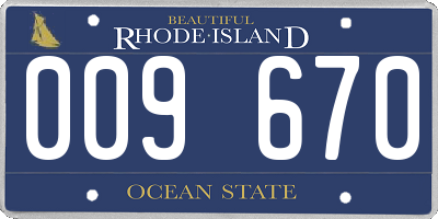 RI license plate 009670