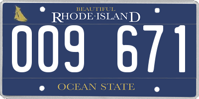 RI license plate 009671