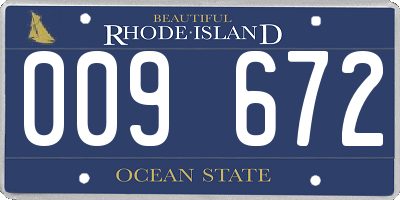 RI license plate 009672