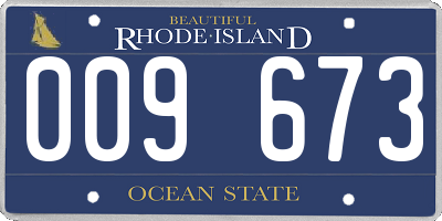 RI license plate 009673