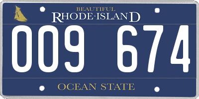 RI license plate 009674