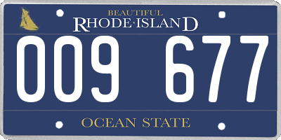 RI license plate 009677