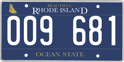 RI license plate 009681