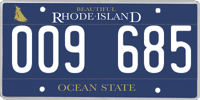 RI license plate 009685