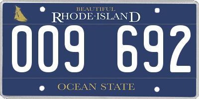 RI license plate 009692