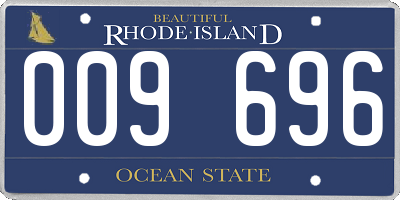 RI license plate 009696