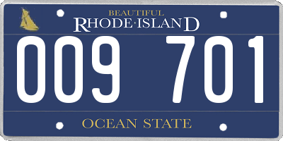 RI license plate 009701