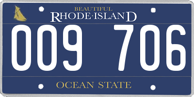 RI license plate 009706