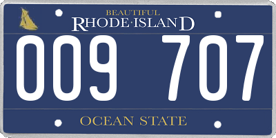 RI license plate 009707