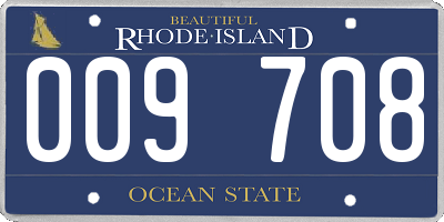 RI license plate 009708