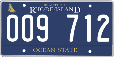 RI license plate 009712