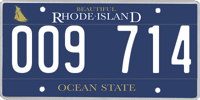 RI license plate 009714