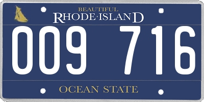 RI license plate 009716