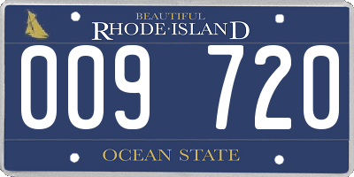 RI license plate 009720