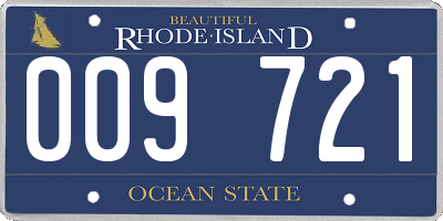 RI license plate 009721