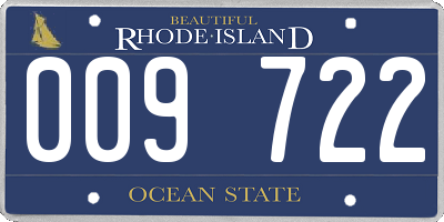 RI license plate 009722