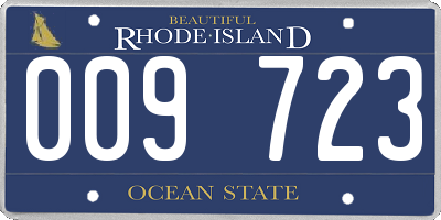 RI license plate 009723