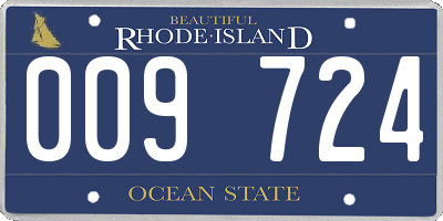 RI license plate 009724