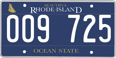 RI license plate 009725