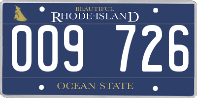 RI license plate 009726