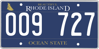 RI license plate 009727