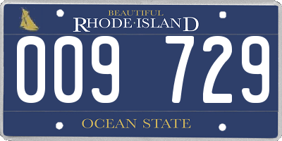 RI license plate 009729