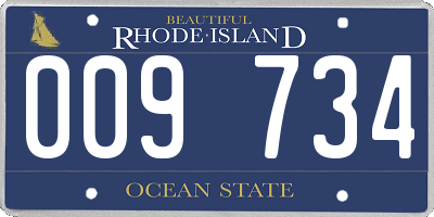 RI license plate 009734