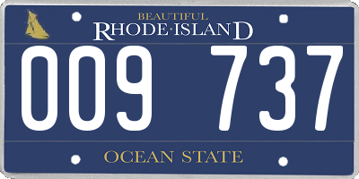 RI license plate 009737