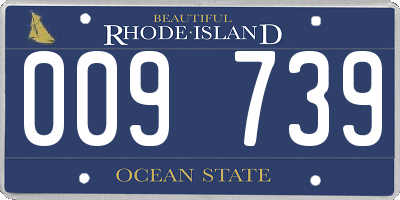 RI license plate 009739