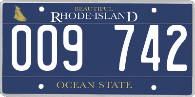 RI license plate 009742